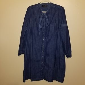 Eloquii sz 20 Chambray/demin dress with bow